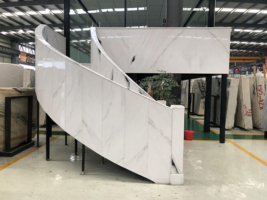 escalera de mármol blanco panda