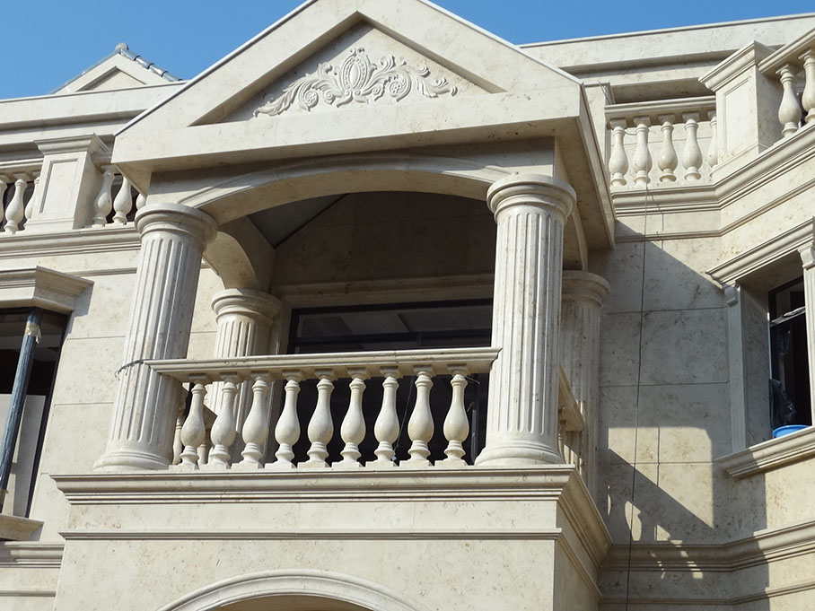 Azulejos de revestimiento de paredes exteriores de piedra caliza beige gris jura